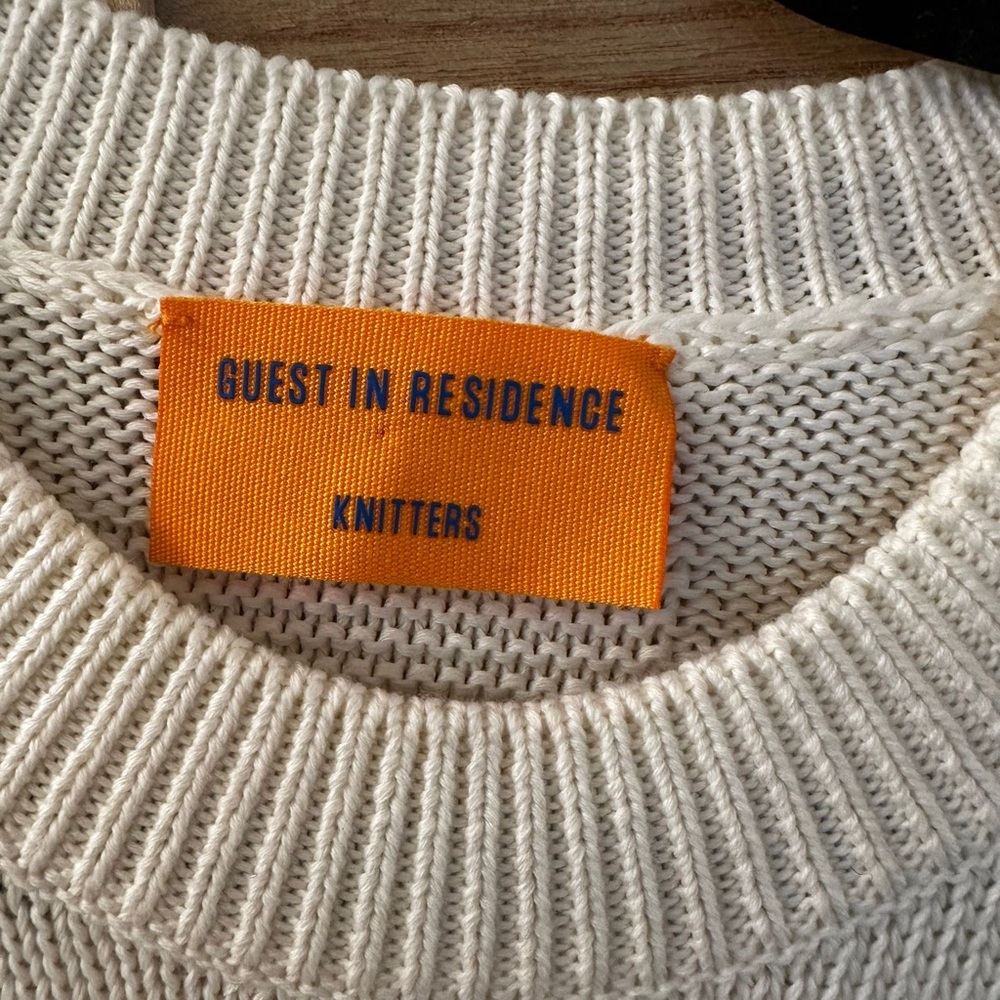 Guest In Residence  Breezy Cotton Sweater in cream size M - Picture 8 of 10